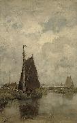 Jacob Maris Gray day with ships china oil painting artist